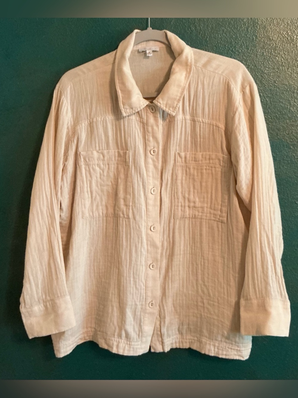 CALME BY JOHNNY WAS COTTON GAUZE OVERSIZED SHIRT SZ MEDIUM